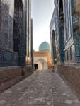 Street in Shahi Zinda necropolis in Samarkand. Uzbekistan. Photo credit: Matt Robertson