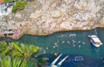 One of Dubrovnik's popular swimming holes, with craggy cliffs for sunbathing. Photo credit: Lisa Peterson