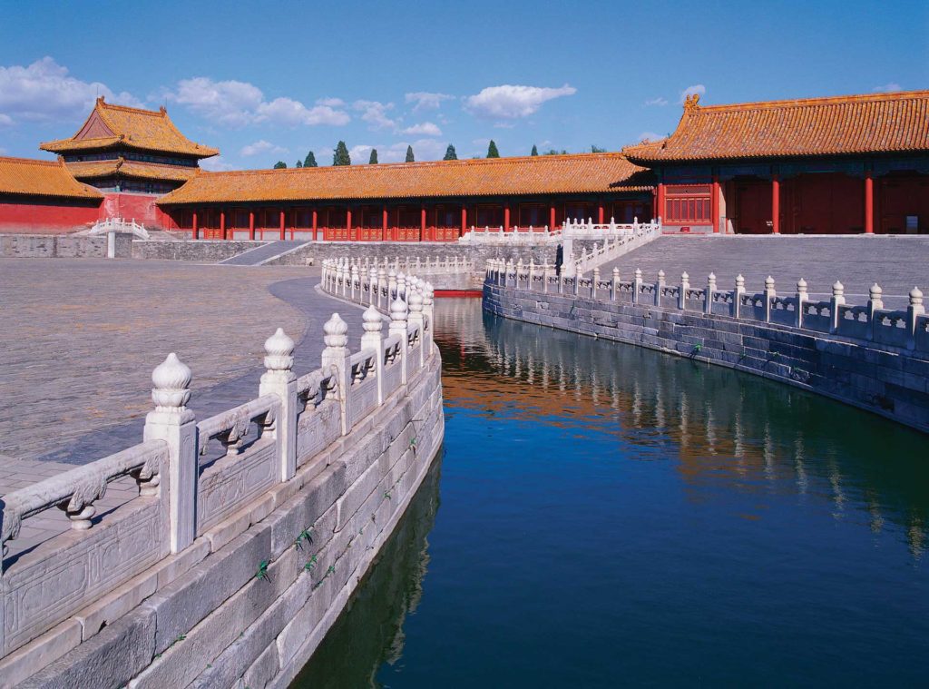 Restored marble bridges snake through the courtyard inside the Forbidden City. Photo Credit: China National Tourist Office