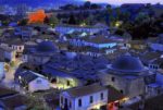 An evening view of Skopje’s old Turkish Quarter, or Carsija
