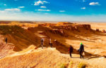 Hiking through the Flaming Cliffs. Photo credit: Michel Behar.