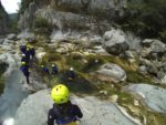 Hopping into one of the Cetina's mini river pools. Photo credit: Iris Adventures