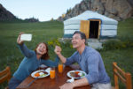 Dinner at a Mongolian ger camp. Photo credit: Ross Hillier