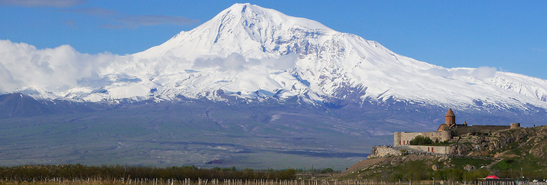 Mt. Ararat towers over Khor Virap Monastery in Armenia. Photo credit: Martin Klimenta