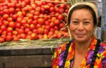 Vegetable vendor in bazaar, Uzbekistan. Photo credit: Michel Behar
