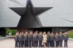 A ceremonial line-up of army and militia officers at Brest Fortress in Belarus. Photo credit: Bill Adams
