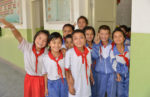 Meeting a group of happy children at a local school. Photo credit: Russ Cmolik & Ellen Cmolik.