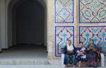 Having a rest at Poi Kalan in Bukhara, Uzbekistan. Photo credit: Abdu Samadov