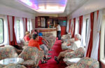 Relaxing in the bar wagon.