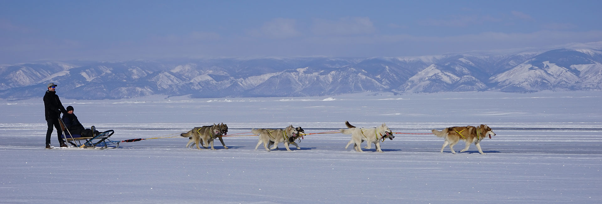 Traveling over Lake Baikal by dog sled. Photo credit: Vladimir Kvashnin