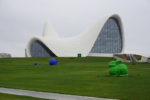 Hares and snails populate the grounds of the Heydar Aliyev Cultural Center (Baku, Azerbaijan.) Photo credit: Jake Smith