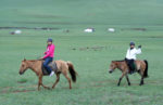 Enjoying a horseback ride near the ger camp. Photo credit: Michele Rice.