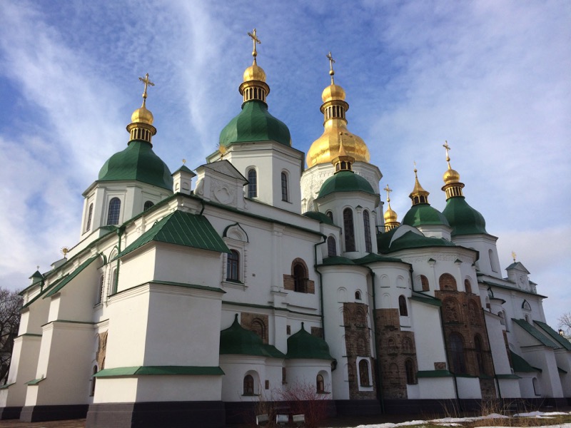 Kiev's St. Sophia's Cathedral shines on a beautiful day. Photo credit: Jessica Clark