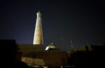 Night shot of Islam Khodja Minaret in Khiva, Uzbekistan. Photo credit: Jered Gorman