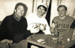 Douglas Grimes (center) shares a toast with American and Soviet friends. Photo credit: Douglas Grimes