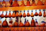 A unique find – dried pumpkin shakers – at a Khiva market. Photo credit: Caroline Eden