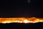 Moonlight over the Darvaza Gas Crater in Turkmenistan. Photo credit: Douglas Grimes