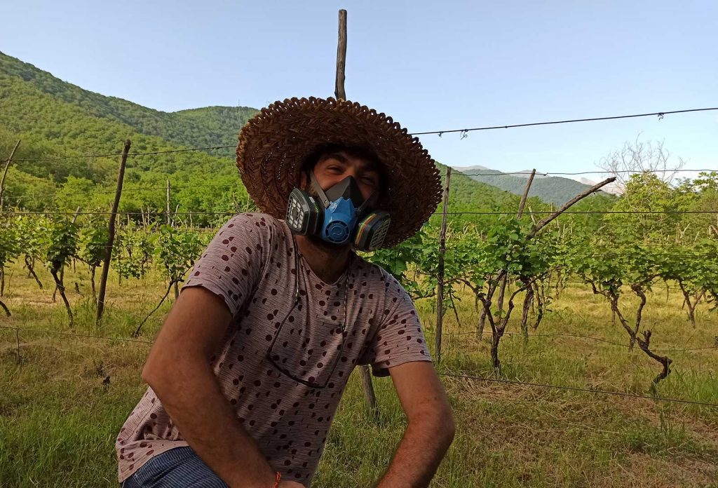 Davit in his own vineyard in Georgia. Photo credit: Davit Nozadze