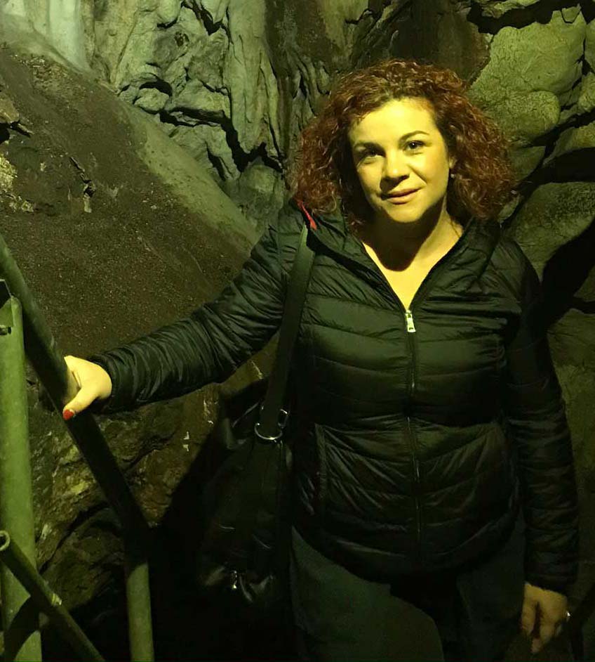 Jenka in a Kosovo cave