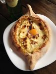 Khachapuri is a tasty Georgian specialty. Photo credit: Mariana Noble