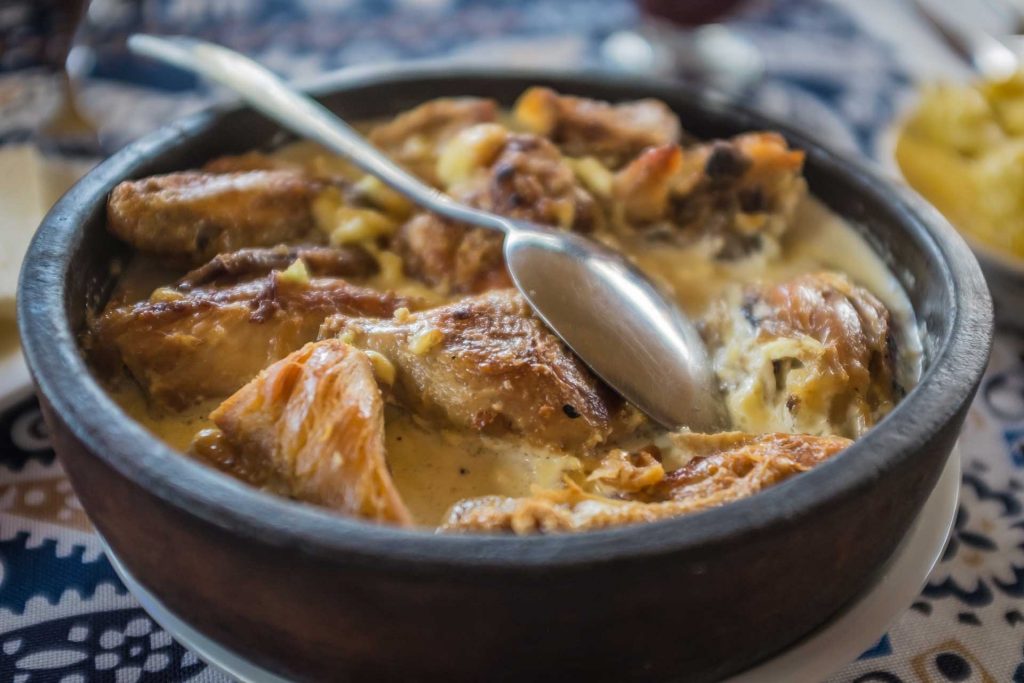 A Georgian Table feast at a winery outside Tbilisi, Georgia. 