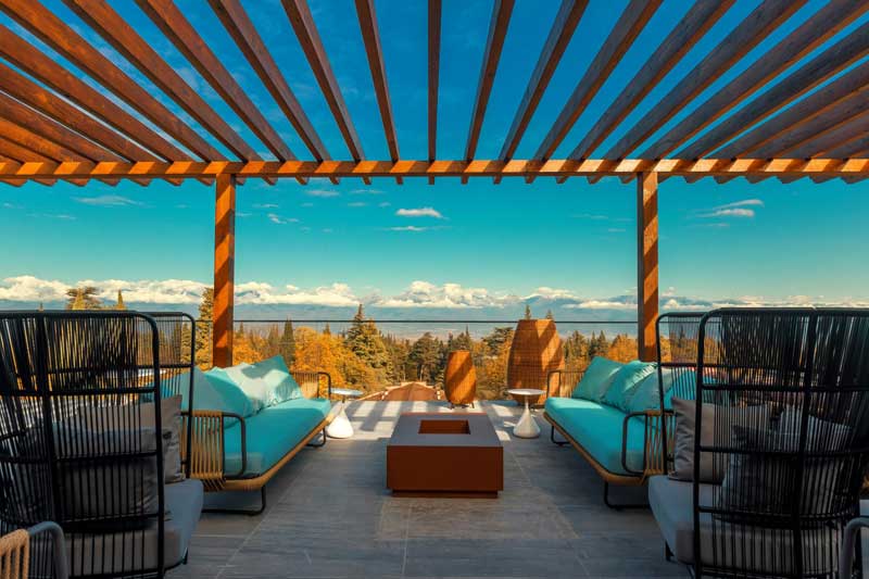 Outdoor lounge (Georgia). Photo courtesy of the Radisson Collection Hotel at Tsinandali Estate