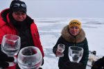 Time for a toast in a glass made of ice. Photo credit: Douglas Grimes