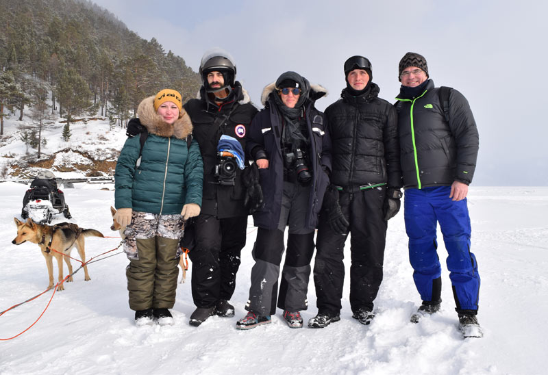 Doug and his travel companions celebrating winter in Siberia. Photo credit: Douglas Grimes