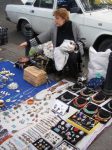 A chic jewelry vendor at the Dry Bridge Market in Tbilisi, Georgia. Photo credit: Mariana Noble