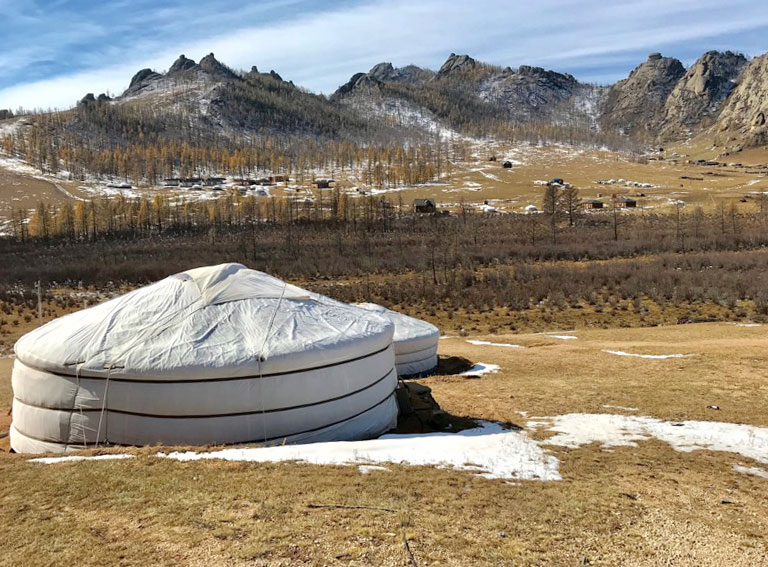 We visited a local family in their "ger"while in Mongolia. Photo: Michel Behar