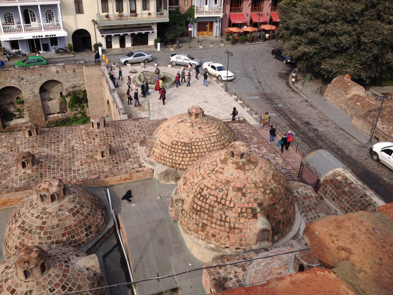 Sulfur baths from above Tbilisi, Georgia