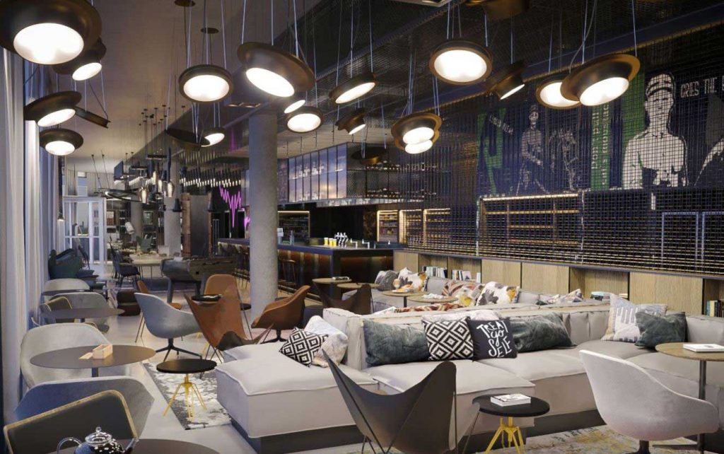 The Moxy Kaunas Center Hotel, which is located in the heart of Kaunas, Lithuania