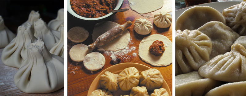 Khinkali traditional Georgian dumplings stuffed with meat and vegetables. Photo credits: Jake Smith and James Carnehan