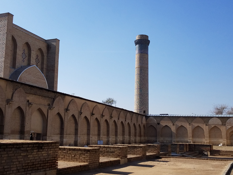 Interior of the Bibi Khanum Mosque, Samarkand. Photo credit: Marisa Dodd