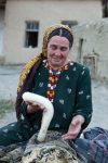 A Turkmen woman kneads the dough for chorek, the traditional Turkmen flatbread in Ashgabat, Turkmenistan. Photo credit: Sapargylych Rahmanov