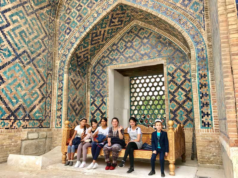 Meeting locals in Uzbekistan. Photo credit: Michel Behar