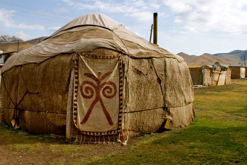 A felt yurt in the mountains of Kyrgyzstan. Photo credit: Caroline Eden