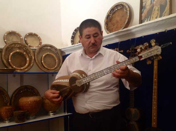 Musical Instruments at Babur’s Workshop, Samarkand. Photo credit: Michel Behar