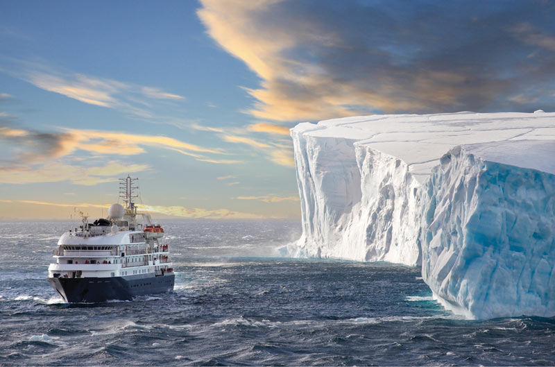 Closing in on the snout of a glacier in Franz Josef Land. Photo credit: Poseidon Expeditions