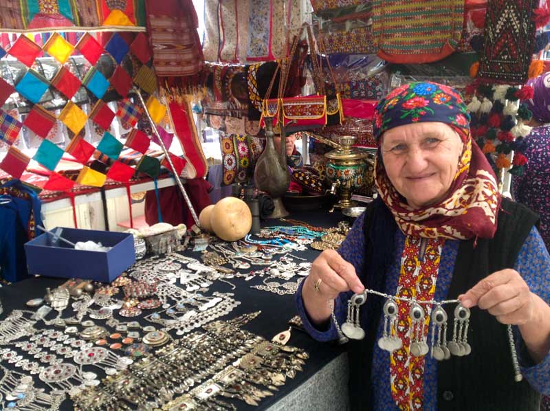 Shopping for Souvenirs in Bukhara. Photo credit: Michel Behar