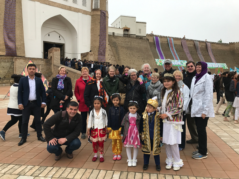 Abdu and the group pause for a Navruz photo op. Photo credit: Abdu Samadov