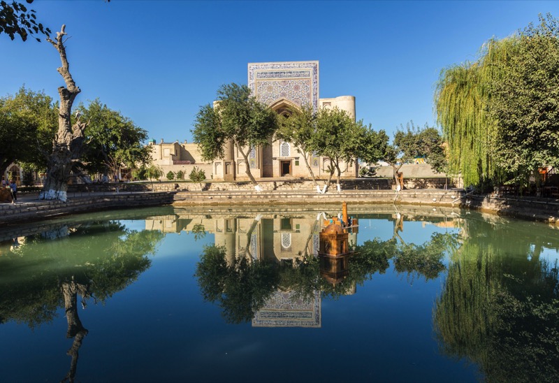 Bukhara’s Lyabi-Hauz is an oasis within a Silk Road oasis, for centuries a place to meet, eat, and relax. Photo credit: Abdu Samadov