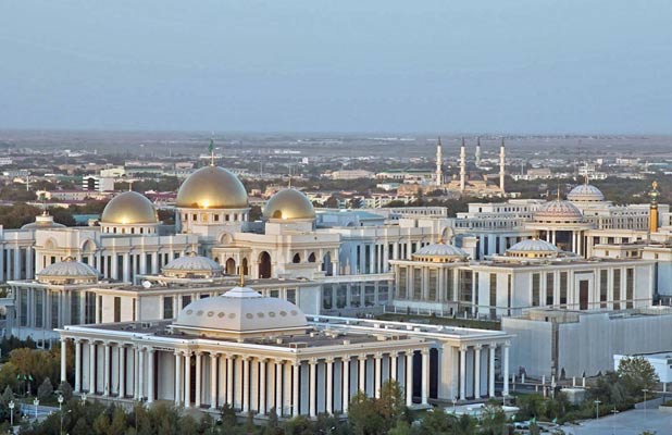 Turkmenistan’s capital, Ashgabat, is awash in white marble buildings – more than 540. Photo credit: Richard Fejfar