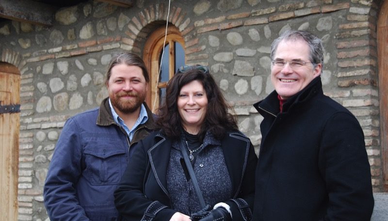 Pheasant’s Tears winemaster and co-founder John Wurdeman (left), pictured with MIR Corporation’s vice president and president, Annie Lucas and Douglas Grimes. Photo credit: Douglas Grimes