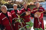 Georgian polyphonic singers pose for a photo after an outdoor concert. Photo: Peter Guttman