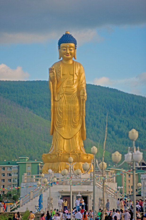 This recently constructed Buddha statue towers over Buddha Park in Ulaanbaatar, Mongolia. Photo credit: Helge Pedersen