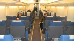 Inside the modern, high-speed Afrosiab train in Uzbekistan.