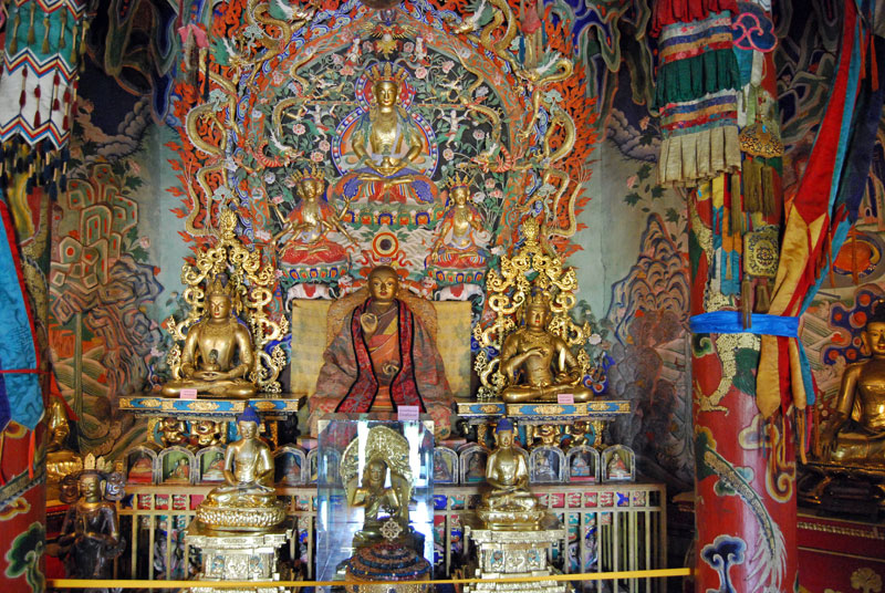 Altar in a Buddhist shrine at Nadaam festival. Photo credit: Douglas Grimes