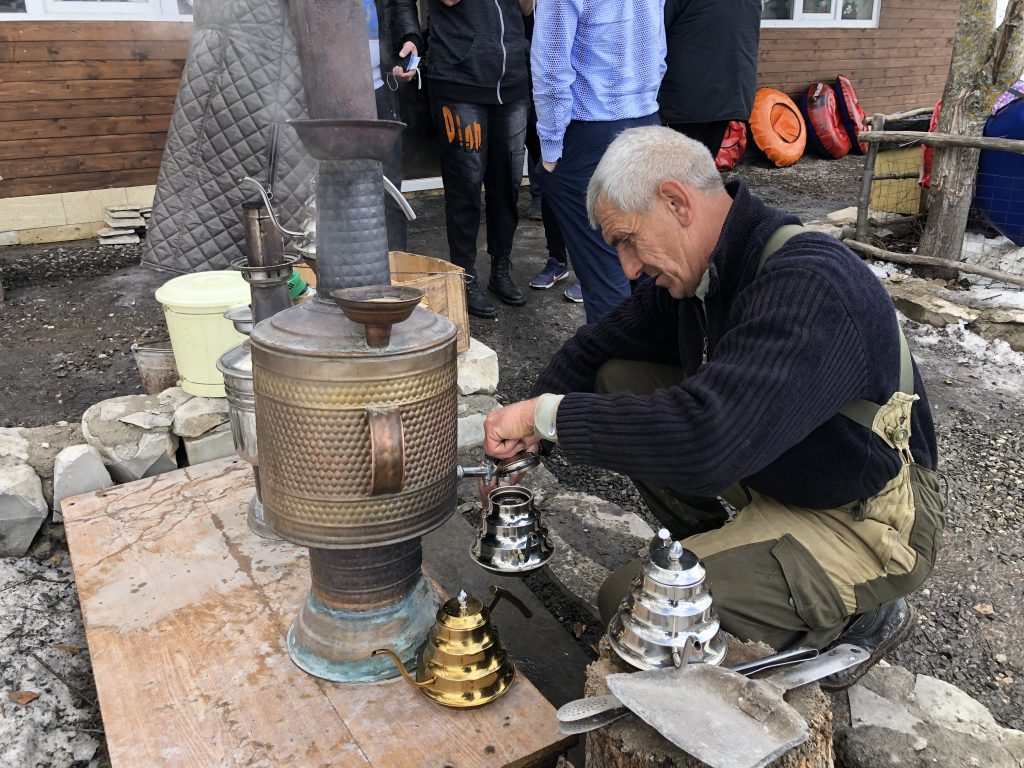 Preparing tea from a samavar in Dagestan, Russia. Photo credit: John Seckel