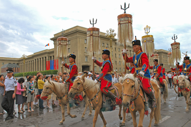 Banner ceremony at Ulaanbaatar's Naadam Festival. Photo credit: Ana Filonov
